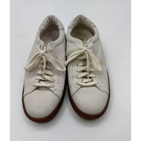 Johnston Murphy Kempton Lace to Toe White Leather Low-Top Sneakers With Gum Sole - Picture 2 of 10